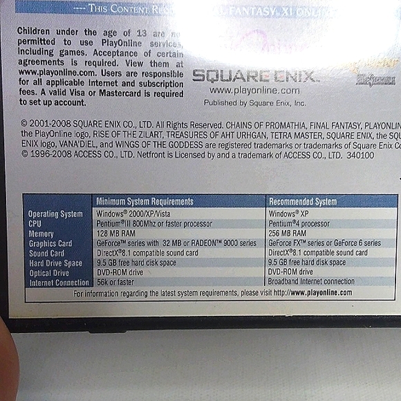 FINAL FANTASY XI Play Online PC DVD-ROM Software - Picture 7 of 7